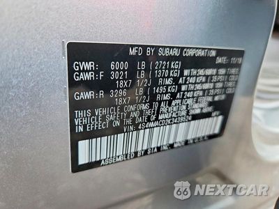 Zdjęcie 13 z 13 samochodu: 2019 SUBARU ASCENT PREMIUM VIN:4S4WMACD2K3439524 - miniatura