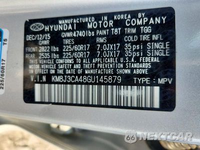 Zdjęcie 13 z 13 samochodu: 2016 HYUNDAI TUCSON SE VIN:KM8J3CA48GU145879 - miniatura