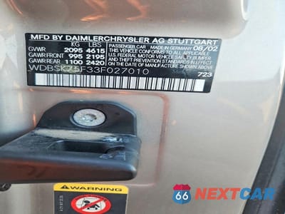 Zdjęcie 12 z 12 samochodu: 2003 MERCEDES-BENZ SL 500R VIN:WDBSK75F33F027010 - miniatura