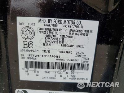 Zdjęcie 12 z 12 samochodu: 2013 FORD F150 SUPERCREW VIN:1FTFW1ET3DFA70483 - miniatura
