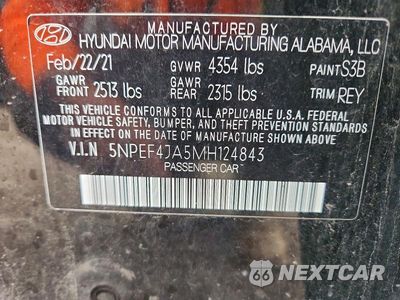 Zdjęcie 12 z 12 samochodu: 2021 HYUNDAI SONATA SEL VIN:5NPEF4JA5MH124843 - miniatura