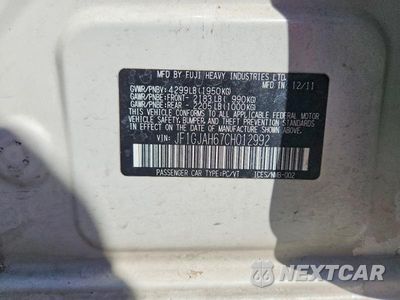 Zdjęcie 12 z 12 samochodu: 2012 SUBARU IMPREZA LIMITED VIN:JF1GJAH67CH012992 - miniatura