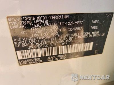Zdjęcie 13 z 13 samochodu: 2018 TOYOTA RAV4 LE VIN:JTMZFREV5JJ210278 - miniatura