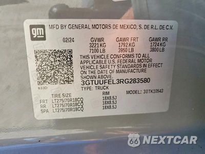 Zdjęcie 12 z 12 samochodu: 2024 GMC SIERRA K1500 AT4X VIN:3GTUUFEL3RG283580 - miniatura