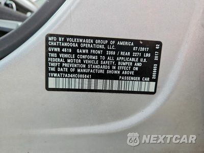 Zdjęcie 12 z 12 samochodu: 2017 VOLKSWAGEN PASSAT S VIN:1VWAT7A34HC085641 - miniatura
