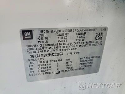 Zdjęcie 13 z 13 samochodu: 2017 GMC TERRAIN SLE VIN:2GKALMEK2H6252093 - miniatura