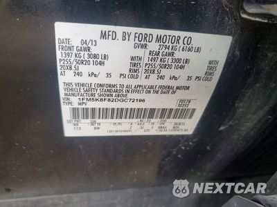 Zdjęcie 13 z 13 samochodu: 2013 FORD EXPLORER LIMITED VIN:1FM5K8F82DGC72196 - miniatura