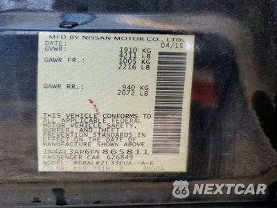 Zdjęcie 12 z 12 samochodu: 2015 NISSAN ALTIMA 2.5 SL VIN:1N4AL3AP6FN865811 - miniatura