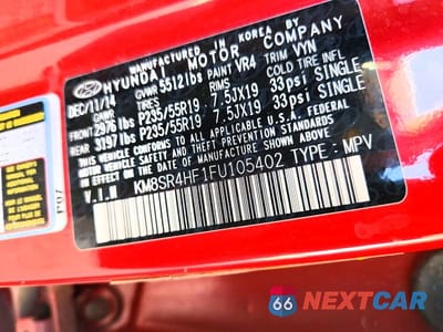 Zdjęcie 13 z 13 samochodu: 2015 HYUNDAI SANTA FE LIMITED VIN:KM8SR4HF1FU105402 - miniatura
