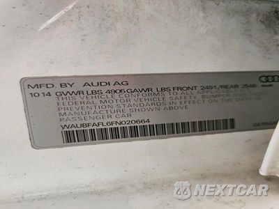 Zdjęcie 12 z 12 samochodu: 2015 AUDI A4 PREMIUM VIN:WAUBFAFL6FN020664 - miniatura