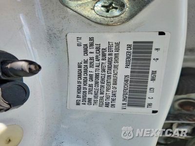 Zdjęcie 12 z 12 samochodu: 2012 HONDA CIVIC EX VIN:2HGFB2F82CH548726 - miniatura