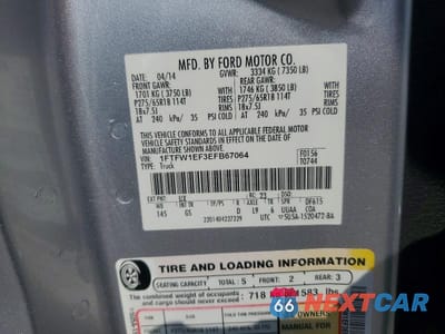 Zdjęcie 12 z 12 samochodu: 2014 FORD F150 SUPERCREW VIN:1FTFW1EF3EFB67064 - miniatura