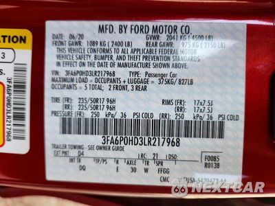 Zdjęcie 12 z 12 samochodu: 2020 FORD FUSION SE VIN:3FA6P0HD3LR217968 - miniatura