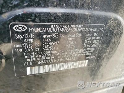 Zdjęcie 13 z 13 samochodu: 2017 HYUNDAI SANTA FE SPORT 2.4L VIN:5NMZU3LB0HH014423 - miniatura
