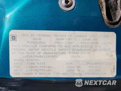 Zdjęcie 12 z 12 samochodu: 1994 CHEVROLET GMT-400 K2500 VIN:2GCFK29K8R1295421 - miniatura