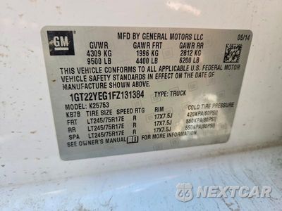 Zdjęcie 12 z 12 samochodu: 2015 GMC SIERRA K2500 SLE VIN:1GT22YEG1FZ131384 - miniatura