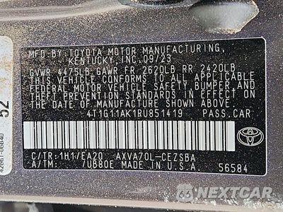 Zdjęcie 13 z 13 samochodu: 2024 TOYOTA CAMRY SE VIN:4T1G11AK1RU851419 - miniatura
