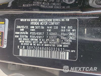 Zdjęcie 12 z 12 samochodu: 2011 HYUNDAI SANTA FE GLS VIN:5XYZGDAB4BG032635 - miniatura