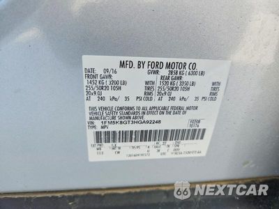 Zdjęcie 14 z 14 samochodu: 2017 FORD EXPLORER SPORT VIN:1FM5K8GT3HGA92248 - miniatura