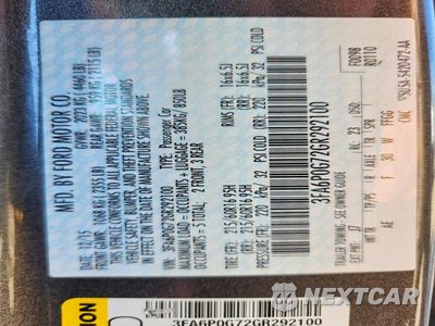 Zdjęcie 12 z 12 samochodu: 2016 FORD FUSION S VIN:3FA6P0G72GR292100 - miniatura