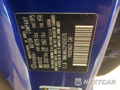Zdjęcie 12 z 12 samochodu: 2023 HYUNDAI ELANTRA BLUE VIN:KMHLM4AJ2PU034570 - miniatura