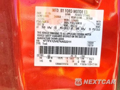 Zdjęcie 13 z 13 samochodu: 2007 FORD F150 VIN:1FTPX12V67NA02311 - miniatura