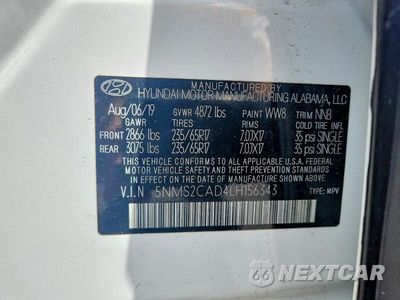 Zdjęcie 13 z 13 samochodu: 2020 HYUNDAI SANTA FE SE VIN:5NMS2CAD4LH156343 - miniatura