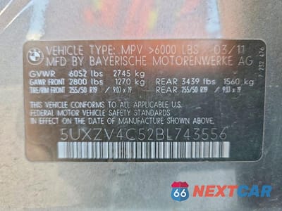 Zdjęcie 13 z 13 samochodu: 2011 BMW X5 XDRIVE35I VIN:5UXZV4C52BL743556 - miniatura
