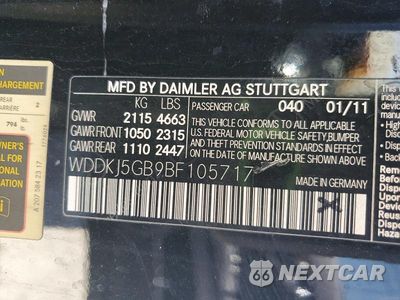 Zdjęcie 12 z 12 samochodu: 2011 MERCEDES-BENZ E 350 VIN:WDDKJ5GB9BF105717 - miniatura
