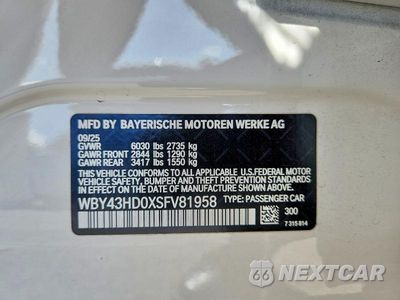Zdjęcie 12 z 12 samochodu: 2025 BMW I4 XDRIVE 40 VIN:WBY43HD0XSFV81958 - miniatura