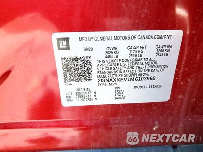 Zdjęcie 13 z 13 samochodu: 2021 CHEVROLET EQUINOX LT VIN:2GNAXKEV1M6103965 - miniatura
