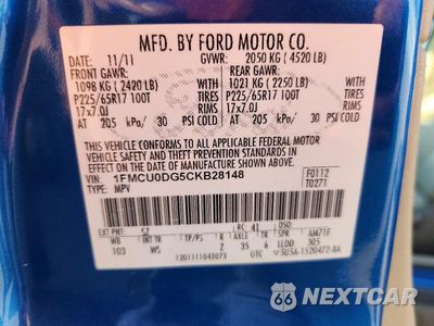 Zdjęcie 14 z 14 samochodu: 2012 FORD ESCAPE XLT VIN:1FMCU0DG5CKB28148 - miniatura