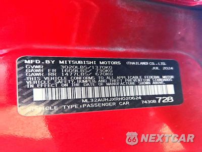 Zdjęcie 12 z 12 samochodu: 2024 MITSUBISHI MIRAGE ES VIN:ML32AUHJXRH020624 - miniatura