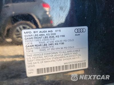 Zdjęcie 13 z 13 samochodu: 2016 AUDI Q3 PREMIUM PLUS VIN:WA1EFCFSXGR004197 - miniatura