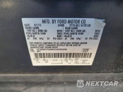 Zdjęcie 14 z 14 samochodu: 2016 FORD EXPLORER XLT VIN:1FM5K7D88GGA56208 - miniatura
