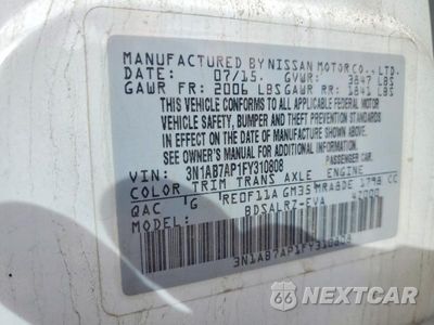 Zdjęcie 12 z 12 samochodu: 2015 NISSAN SENTRA SR VIN:3N1AB7AP1FY310808 - miniatura