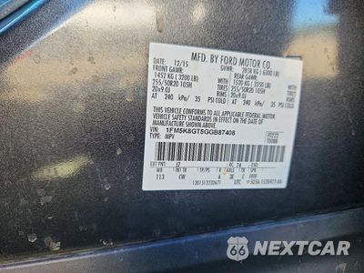 Zdjęcie 13 z 13 samochodu: 2016 FORD EXPLORER SPORT VIN:1FM5K8GT5GGB87408 - miniatura