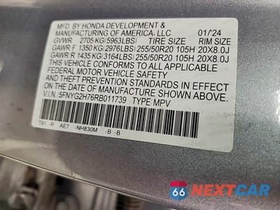 Zdjęcie 10 z 14 samochodu: 2024 HONDA PILOT TOURING VIN:5FNYG2H76RB011739 - miniatura