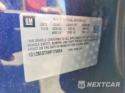 Zdjęcie 12 z 12 samochodu: 2017 CHEVROLET MALIBU LS VIN:1G1ZB5ST6HF179684 - miniatura