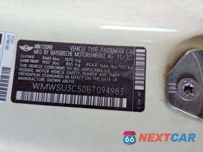 Zdjęcie 12 z 12 samochodu: 2011 MINI COOPER VIN:WMWSU3C50BT094983 - miniatura