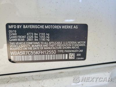 Zdjęcie 12 z 12 samochodu: 2019 BMW 330XI VIN:WBA5R7C55KFH12550 - miniatura