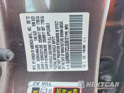 Zdjęcie 14 z 14 samochodu: 2012 HONDA CR-V EXL VIN:5J6RM3H72CL033612 - miniatura