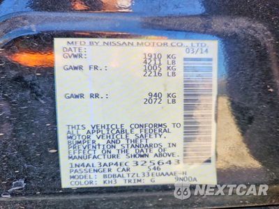 Zdjęcie 13 z 13 samochodu: 2014 NISSAN ALTIMA 2.5 SV VIN:1N4AL3AP4EC325643 - miniatura