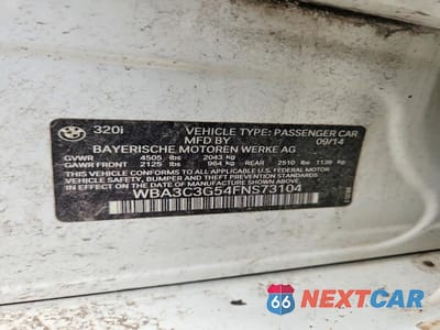 Zdjęcie 12 z 12 samochodu: 2015 BMW 320 I XDRIVE VIN:WBA3C3G54FNS73104 - miniatura
