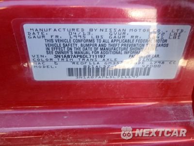 Zdjęcie 12 z 12 samochodu: 2013 NISSAN SENTRA S VIN:3N1AB7AP6DL711197 - miniatura