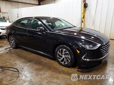 Czwarte zdjęcie samochodu z boku: 2021 HYUNDAI SONATA HYBRID BLUE VIN:KMHL24JJ3MA018395 - miniatura