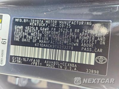 Zdjęcie 12 z 12 samochodu: 2026 TOYOTA CAMRY LE VIN:4T1DAACK9TU213278 - miniatura