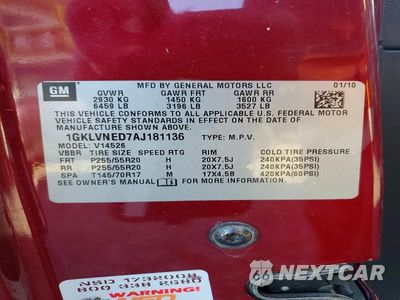 Zdjęcie 13 z 13 samochodu: 2010 GMC ACADIA SLT-2 VIN:1GKLVNED7AJ181136 - miniatura
