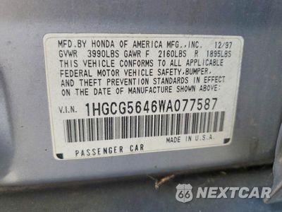 Zdjęcie 12 z 12 samochodu: 1998 HONDA ACCORD LX VIN:1HGCG5646WA077587 - miniatura