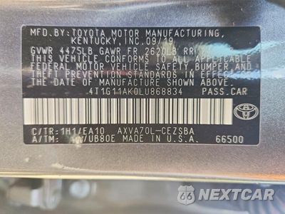 Zdjęcie 13 z 13 samochodu: 2020 TOYOTA CAMRY SE VIN:4T1G11AK0LU868834 - miniatura